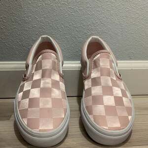 Vans Classic Slip-On Women Satin Checkerboard Sepia Size 5.5